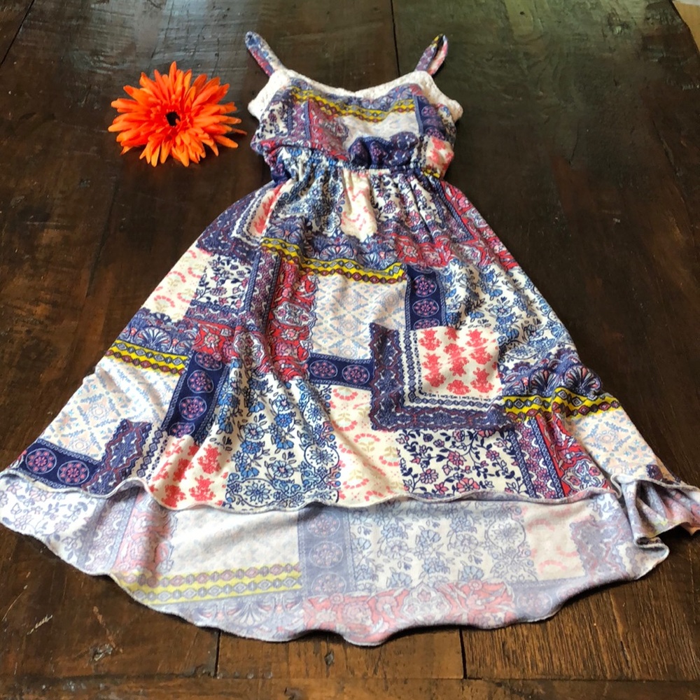 Girls/Youth Blue Floral Dress.